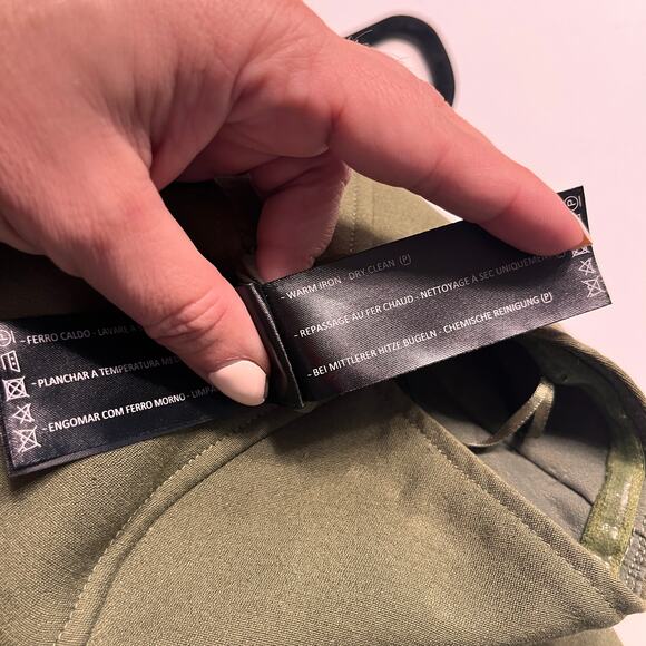 C/MEO COLLECTIVE Olive Green Sleeveless Zip Front Utility Mini Dress Size Large - Picture 9 of 11